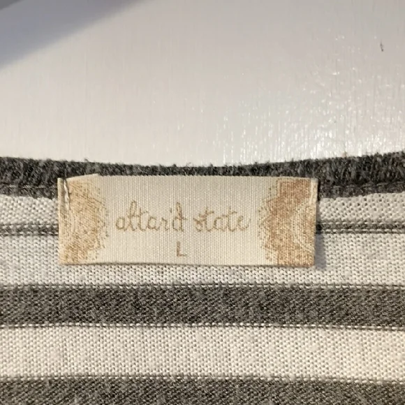 Alter'd State Black and White Striped Long Sleeve Top Women's Size Large - Picture 2 of 9